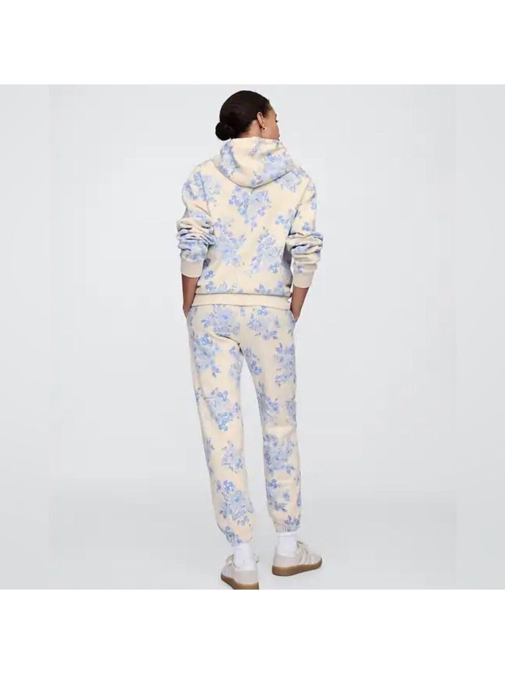 Gap Heritage Logo Blue Floral Pull-On Sweatpants Joggers NWOT XL Loungewear - Picture 2 of 5